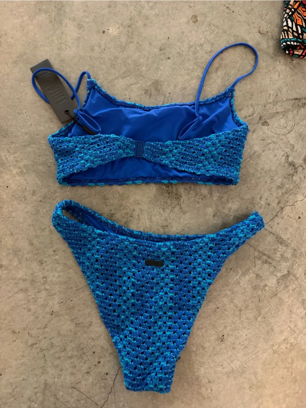 triangl swimwear blue crotchet bikini